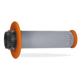 Coppia Manopole PROGRIP MX Moto Cross Enduro Off-Road 708-293 Con Sistema Lock-on Arancio/Grigio Chiuse