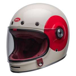 Casco Bell Bullitt TT Bianco Rosso Lucido Integrale Moto Custom