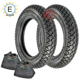 KIT 2 PNEUMATICI CON CAMERE D'ARIA VESPA 50 L R N GOMMA UNION 2.75-9 4PR 37J UM121