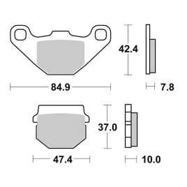 SBS 102HM CERAMIC PASTIGLIE FRENO POSTERIORE