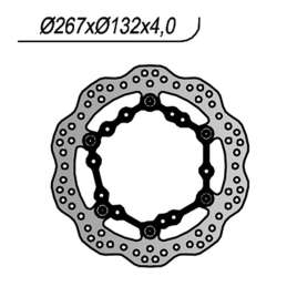 DISCO FRENO ANTERIORE NG 1233X WAVE YAMAHA YP MAJESTY 250 2004-2006