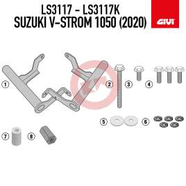 GIVI KIT ATTACCHI LS3117 SUPPORTI FARETTI S310/S322 SUZUKI V-STROM XT 1050 2020-2021
