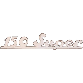 TARGHETTA SCRITTA POSTERIORE VESPA 150 SUPER VBC1T 1965-1979 CORSIVO RIF. PIAGGIO 121081