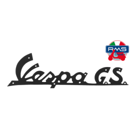 TARGHETTA SCRITTA VESPA GS 150 IN METALLO NERA SCUDO ANTERIORE RIF. PIAGGIO 023902