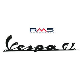 TARGHETTA SCRITTA VESPA GL 160 IN METALLO NERA SCUDO ANTERIORE RIF. PIAGGIO 094793