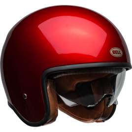 Casco Moto Jet Bell TX501 Candy Red Rosso Lucido Vintage Ece 06