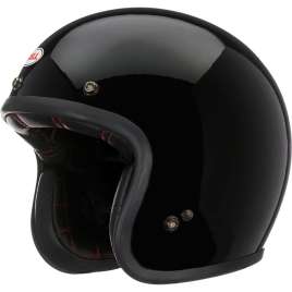 Casco Moto Jet Bell Custom 500 Black Nero Lucido Vintage ECE 06