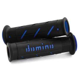 Coppia manopole Domino universale moto mx2 nero/blu maxiscooter 126mm