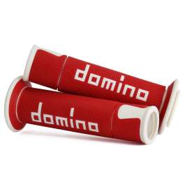 MANOPOLE DOMINO A450 MOTO SCOOTER STRADALI ROSSO/BIANCO ON ROAD RACING Forate