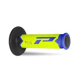 Coppia Manopole PROGRIP MX Moto Cross Enduro Off-Road 788-279 Tripla Densità Azzurro/Giallo/Nero Chiuse