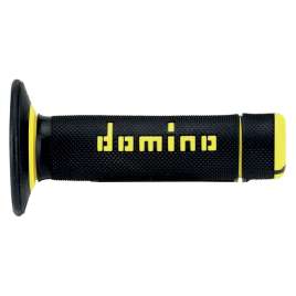 Coppia manopole Domino nere-gialle Off-Road Motocross 118mm