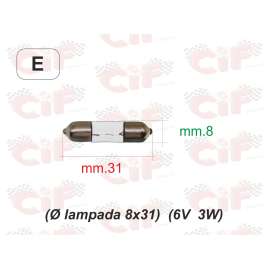 Lampadina A Siluro (Ø Lampada 8X31) (6v 3w)