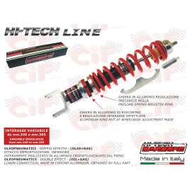 AMMORTIZZATORE POSTERIORE CARBONE HI TECH REGOLABILE CROMATO/ROSSO VESPA 50 SPECIAL 125 PRIMAVERA ET3 PX PE