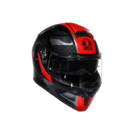 Casco Moto Modulare AGV Streetmodular E2206 Ledro Black/Red nero rosso Lucido