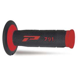 Coppia Manopole PROGRIP MX Moto Cross Enduro Off-Road 791-149 Doppia Densità Rosso/Nero Chiuse