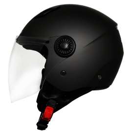 CASCO JET MOTO SCOOTER DF34 VISIERA LUNGA NERO OPACO OMOLOGATO ECE.2206
