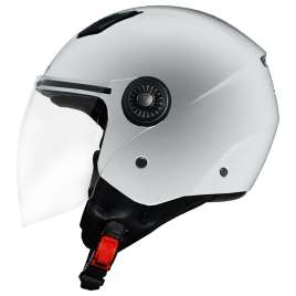 CASCO JET MOTO SCOOTER DF34 VISIERA LUNGA ARGENTO OPACO OMOLOGATO ECE.2206