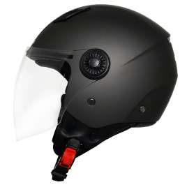 CASCO JET MOTO SCOOTER DF34 VISIERA LUNGA TITANIO OPACO OMOLOGATO ECE.2206