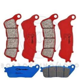 KIT PASTIGLIE FRENO BREMBO ANTERIORI + POSTERIORI PER HONDA CROSSRUNNER 800 