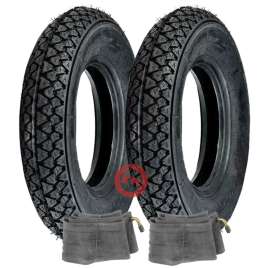KIT COPPIA 2 GOMME RUOTA 3.50.10 CON CAMERA D'ARIA VESPA PX 125 150 200