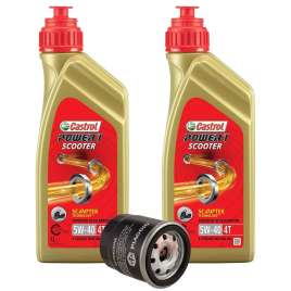 Kit Tagliando 2Lt Olio 5W-40 + Filtro olio Piaggio Beverly Vespa GTS Liberty 125-300 