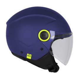 Casco Jet Acerbis Brezza Moto Scooter Blu Opaco Con Visiera Omologato Ece 2206