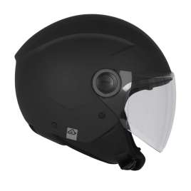 Casco Jet Acerbis Brezza Moto Scooter Nero Opaco Con Visiera Omologato Ece 2206