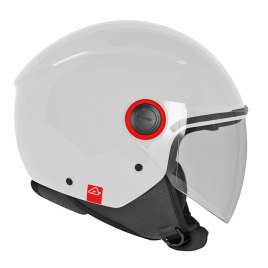 Casco Jet Acerbis Brezza Moto Scooter Bianco Lucido Con Visiera Omologato Ece 2206
