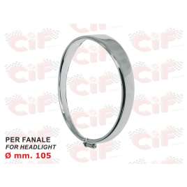 GHIERA FANALE CROMATA PER FANALE ANTERIORE FARO VESPA 50 L R N