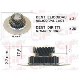 INGRANAGGIO FRIZIONE PX ARCOBALENO 150 VESPA P125X-P150X-PX 150 E RIF. PIAGGIO 174733