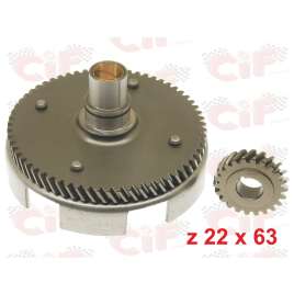 CAMPANA FRIZIONE RAPPORTI z 22x63 DENTI ELICOIDALI VESPA 50 V - HP - VESPA 90