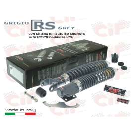 KIT "SPORT RS" AMMORTIZZATORE ANTERIORE+POSTERIORE CON GHIERA DI REGISTRO CROMATA