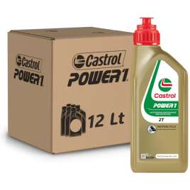 12LT OLIO MISCELA MOTORE MOTO SCOOTER 2 TEMPI CASTROL POWER 1 2T SEMI SINTETICO