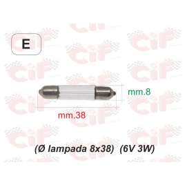 Lampadina A Siluro (Ø Lampada 8X38) (6v 3w)
