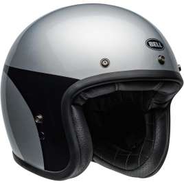 Casco Moto Jet Bell Custom 500 CHASSIS Silver Argento Lucido Vintage ECE 06