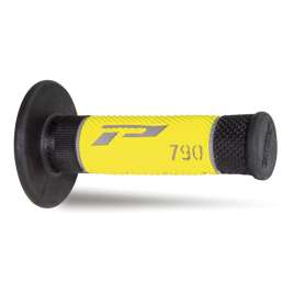 Coppia Manopole PROGRIP MX Moto Cross Enduro Off-Road 790-230 Tripla Densità Grigio/Giallo/Nero Chiuse