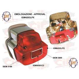 Fanale Posteriore Completo Siem Vespa Super 125 150 Sprint 150 Ss 180