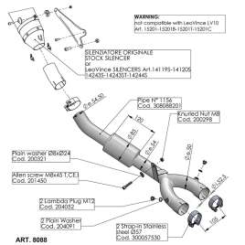 LEOVINCE 8088 RACCORDO ELIMINA CATALIZZATORE YAMAHA YZF-R1 15-