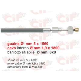 TRASMISSIONE FRIZIONE CORTA(GUAINA5x1,56)(CAVO INT.1,9x1,80)