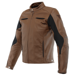 DAINESE GIACCA IN PELLE MOTO UOMO RAZON 2 LEATHER JACKET MARRONE TOBACCO CON PROTEZIONI