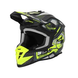 Casco Acerbis Linear 2206 Off Road Moto Cross Enduro Nero Giallo Fluo 457