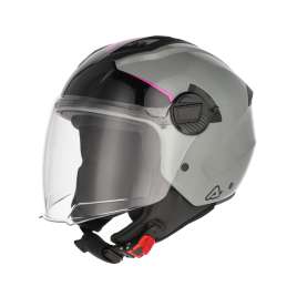 Casco Jet Acerbis Levante Grigio Rosa Lucido Moto Scooter Omologato ECE 2206