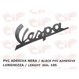 TARGHETTA VESPA ADESIVA NERA PER SCUDO ANTERIORE VESPA 125 VNB4-VNB5