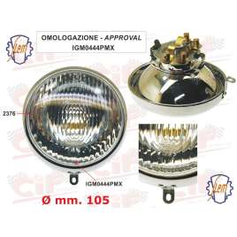 Fanale Anteriore Faro Siem Completo Di Portalampada-Ø Mm.105 Vespa 150 (Vl1 1955)