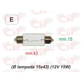 Lampadina A Siluro (Ø Lampada 15X43) (12v 10W)