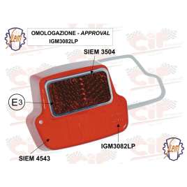 Kit Corpo Luminoso+Guarnizione Interna Per Fanale Posteriore Vespa 50 1^ Serie Dal 1963