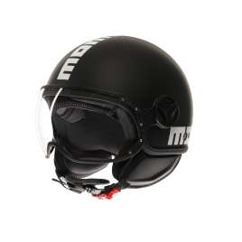 Casco MOMO DESIGN FGTR Classic E2206 Jet Mono Nero Opaco Matt BLACK/WHITE 001