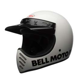 Casco Bell MOTO-3 Classic White Bianco ECE 2206 Lucido Vintage Helmet
