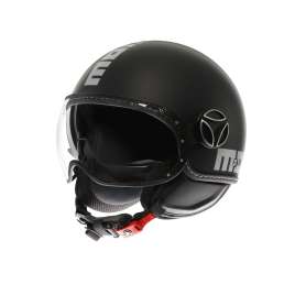 Casco MOMO DESIGN FGTR EVO E2206 Jet Mono Nero Opaco Matt BLACK/SILVER 001