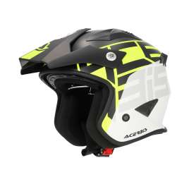 Casco Jet Acerbis JET ARIA GRAPHIC Nero Giallo Fluo Moto Scooter ECE 2206